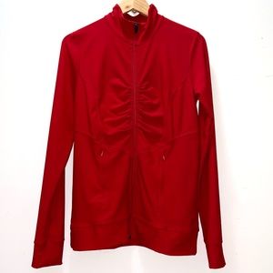 Xersion Activewear ruched red zip up jacket M